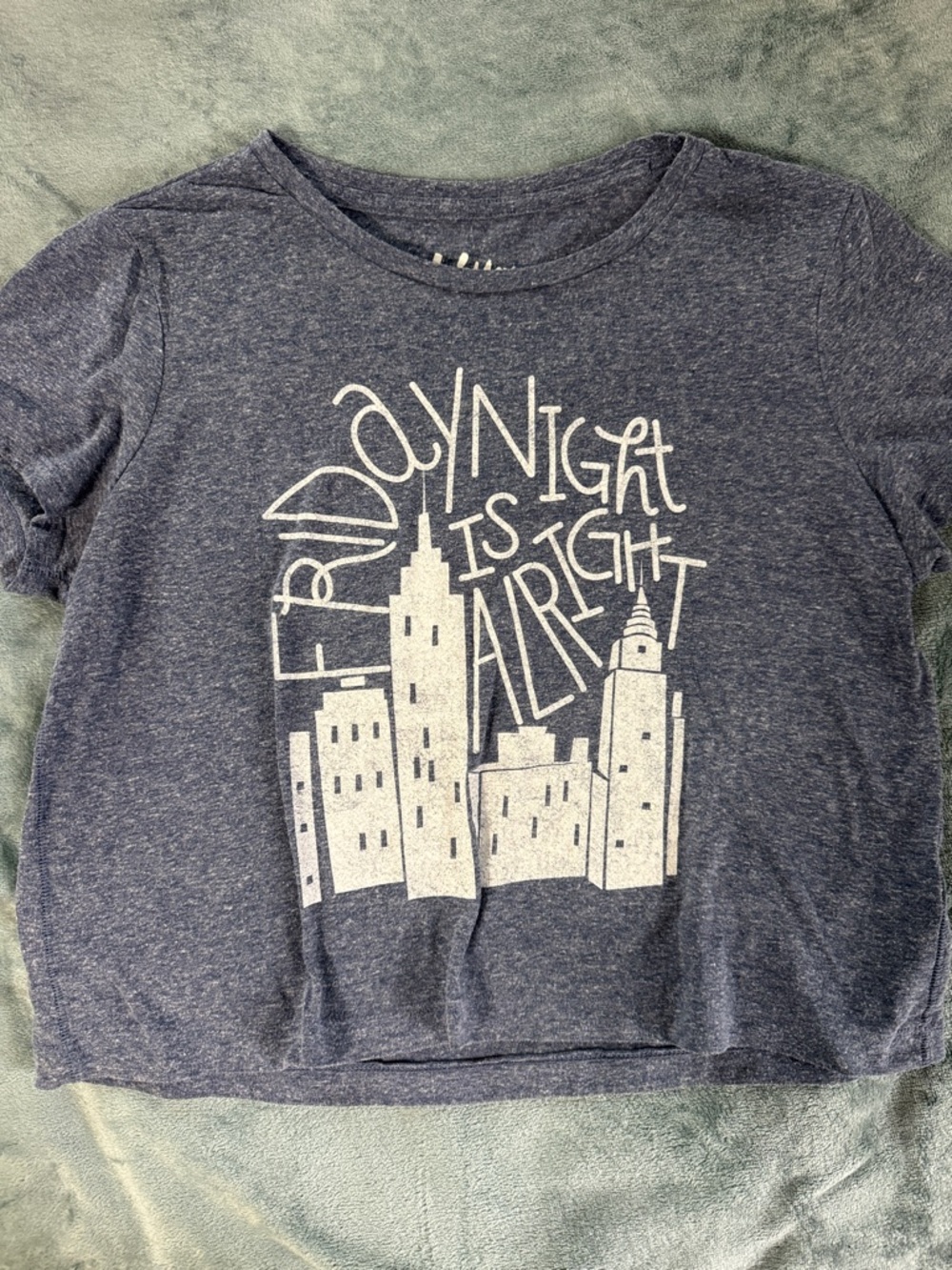 Darling Navy Blue Short Sleeve 'Friday Night Is Alright' Graphic Tee